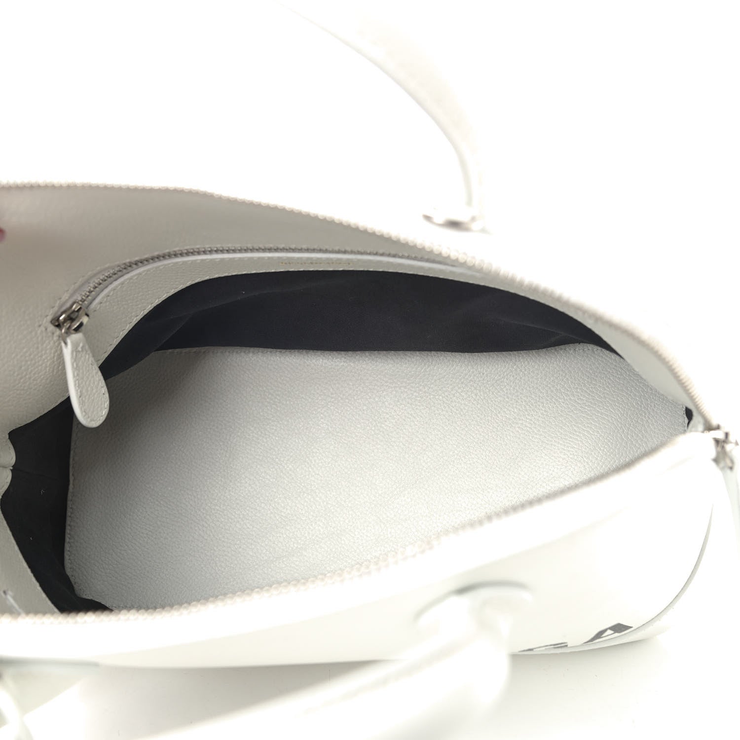 Balenciaga Grained Calfskin Logo S Ville Top Handle Bag White Black 4 of 10