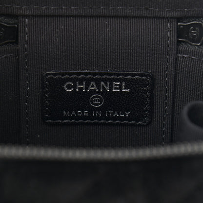 Chanel Velvet Quilted Mini Vanity Case With Chain So Black 5 of 10