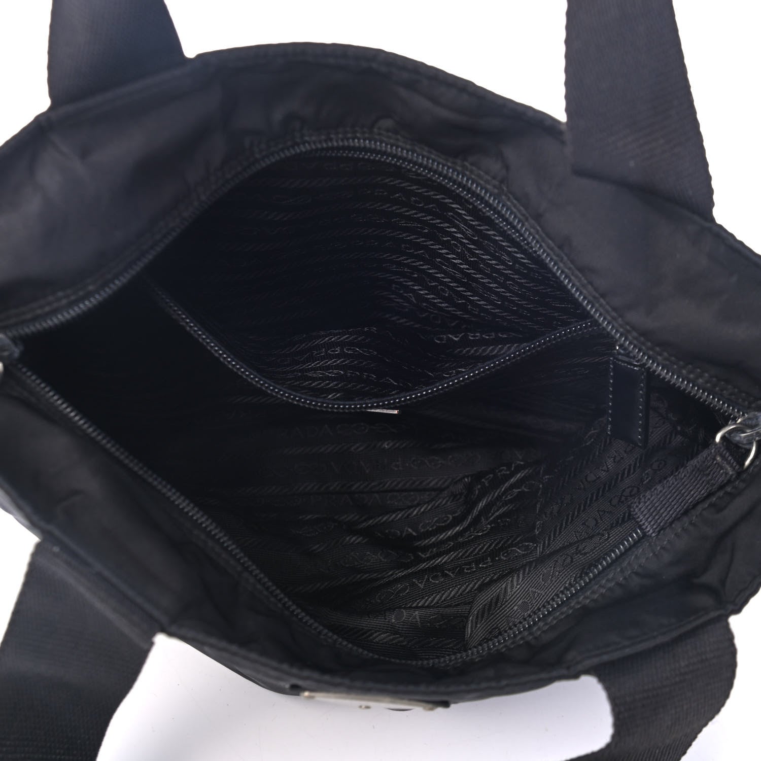 Prada Nylon Vela Shopping Tote Black 4 of 5