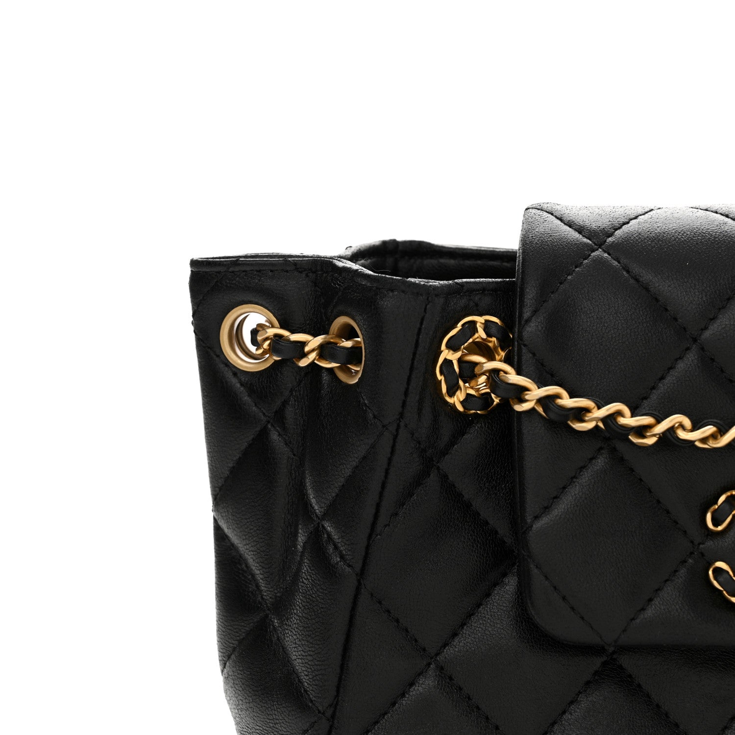 Chanel Lambskin Quilted Braided CC Accordion Flap Bag Black 11 of 11