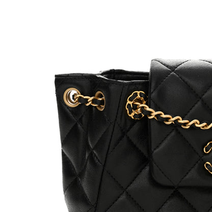 Chanel Lambskin Quilted Braided CC Accordion Flap Bag Black 11 of 11