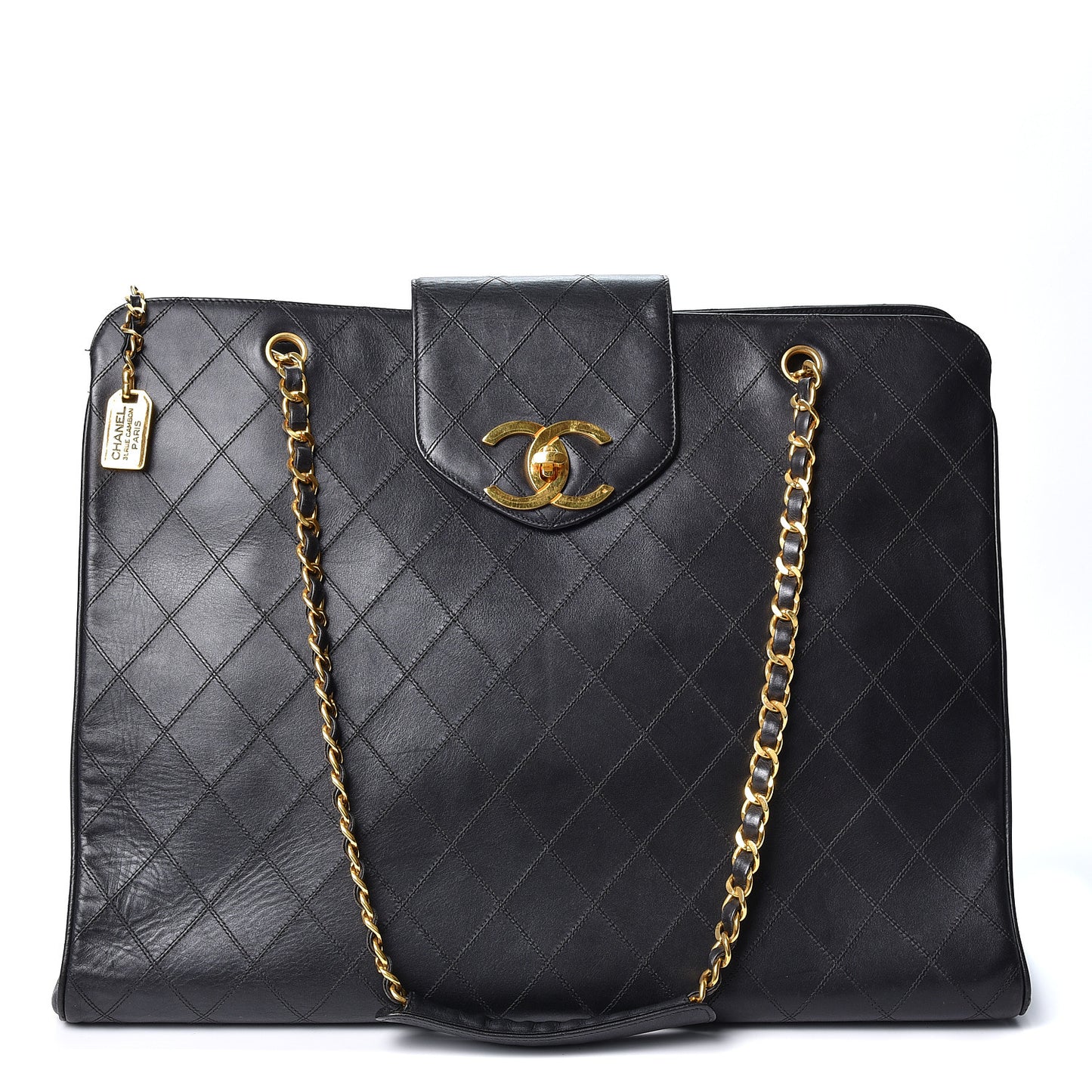 Calfskin Stitched XL Weekender Black