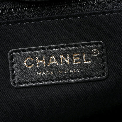 Chanel Mixed Fibers Calfskin Striped Medium Deauville Tote Black 6 of 11