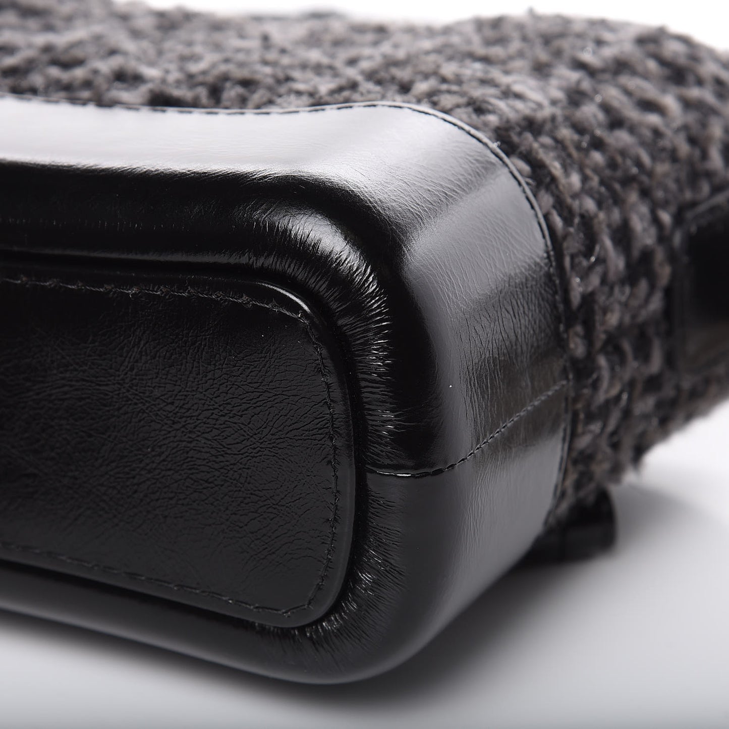 Tweed Calfskin Small Gabrielle Hobo Black