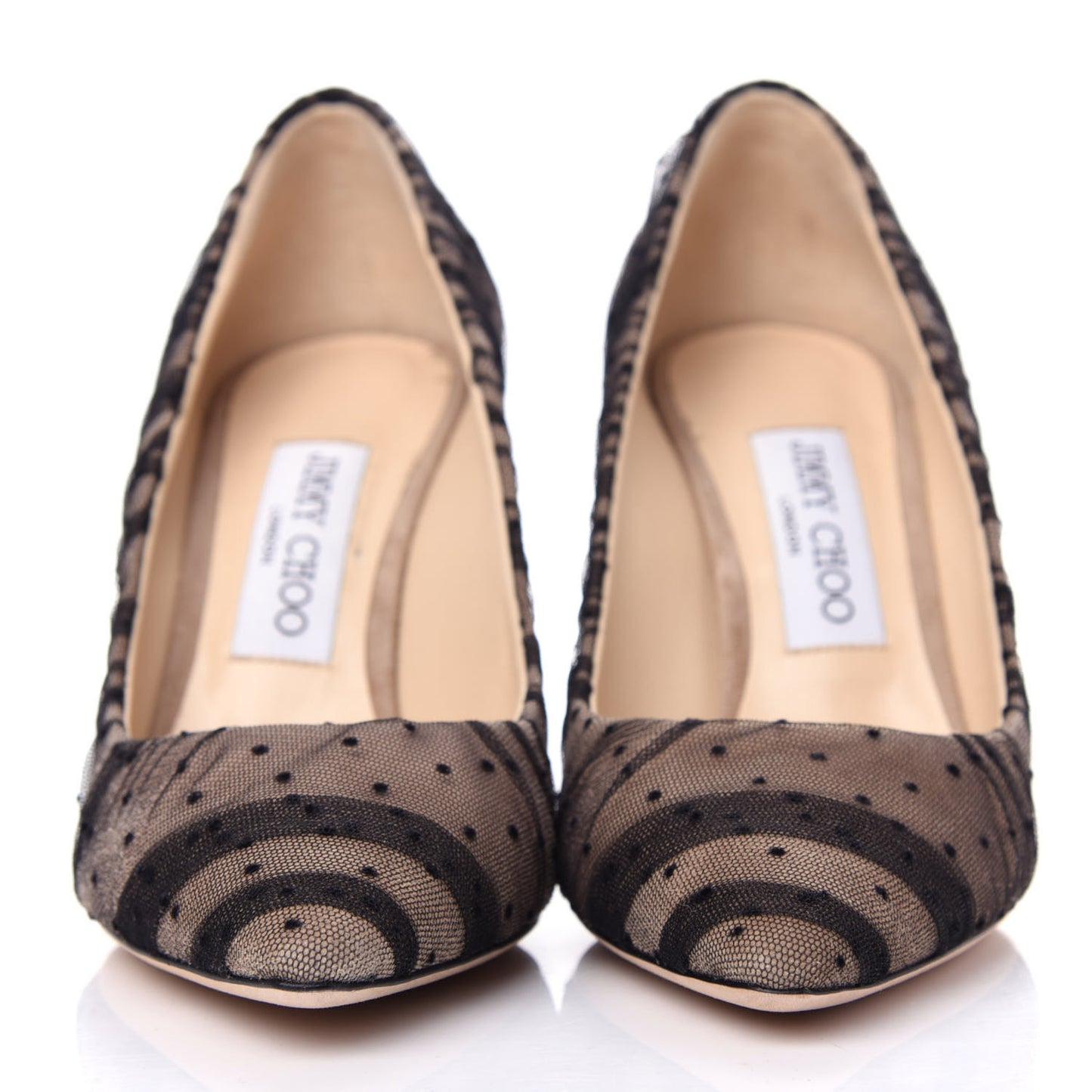 Tulle Suede Polka Dot Romy 85 Pumps 37 Black Nude
