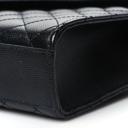 Saint Laurent Grain De Poudre Textured Mixed Matelasse Triquilt Medium Monogram Satchel Black 6 of 11