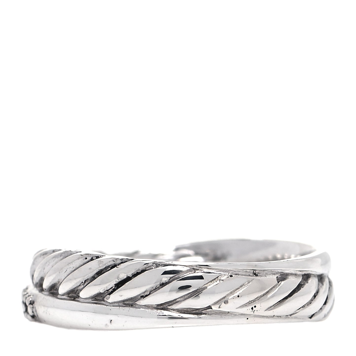 Sterling Silver Diamond 5mm Crossover Ring 55 7.25