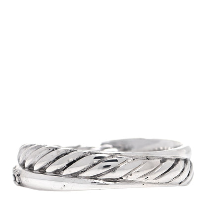 David Yurman Sterling Silver Diamond 5mm Crossover Ring 55 7.25 3 of 5