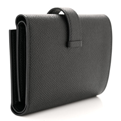Hermes Epsom Tri-Fold Compact Monochrome Bearn Wallet Black 3 of 7