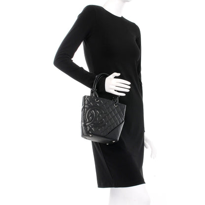 Chanel Calfskin Quilted Small Cambon Tote Black 2 of 8