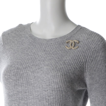 Chanel Crystal CC Brooch Light Gold 2 of 4