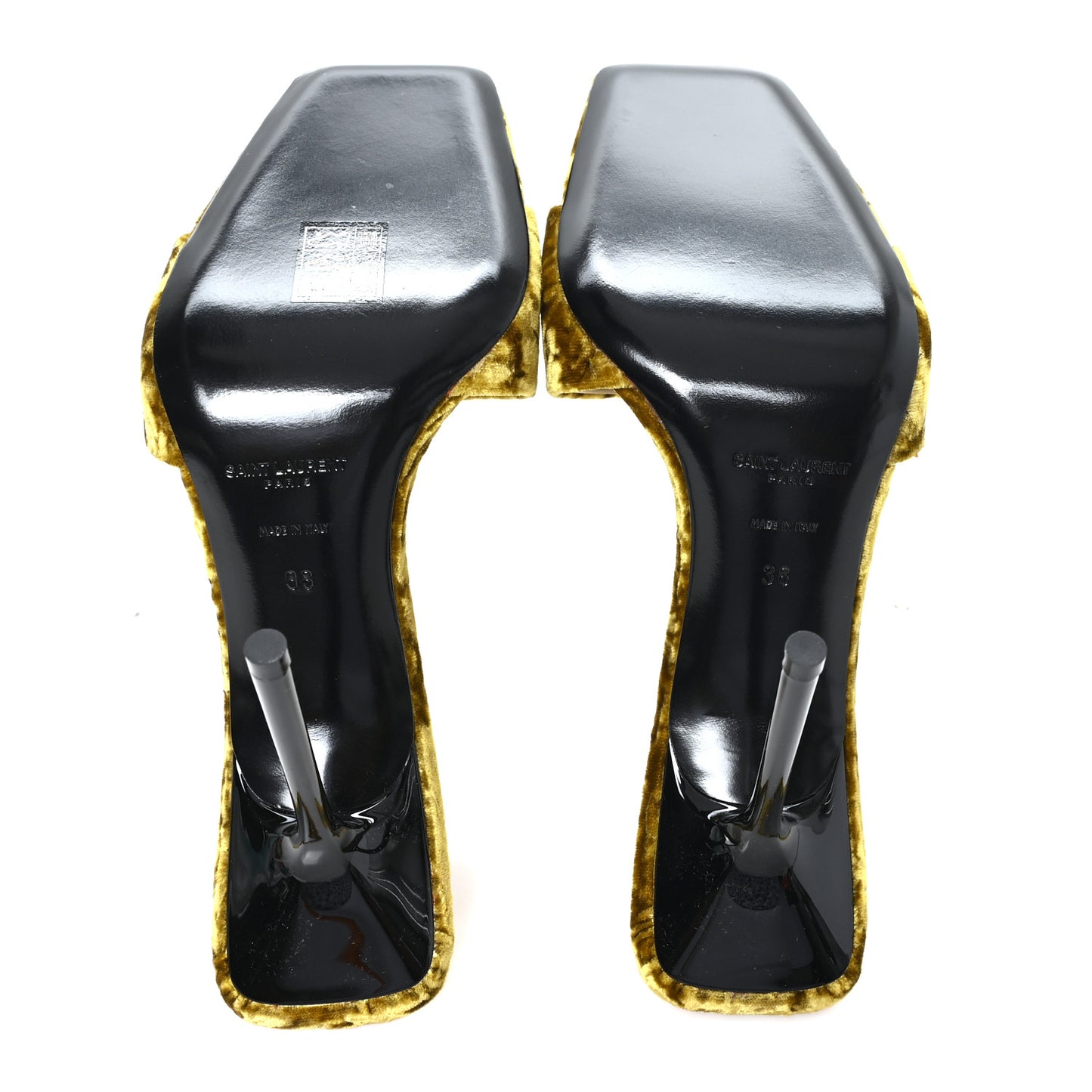 Velvet Baliqua 105 Mule Sandals 38 Yellow
