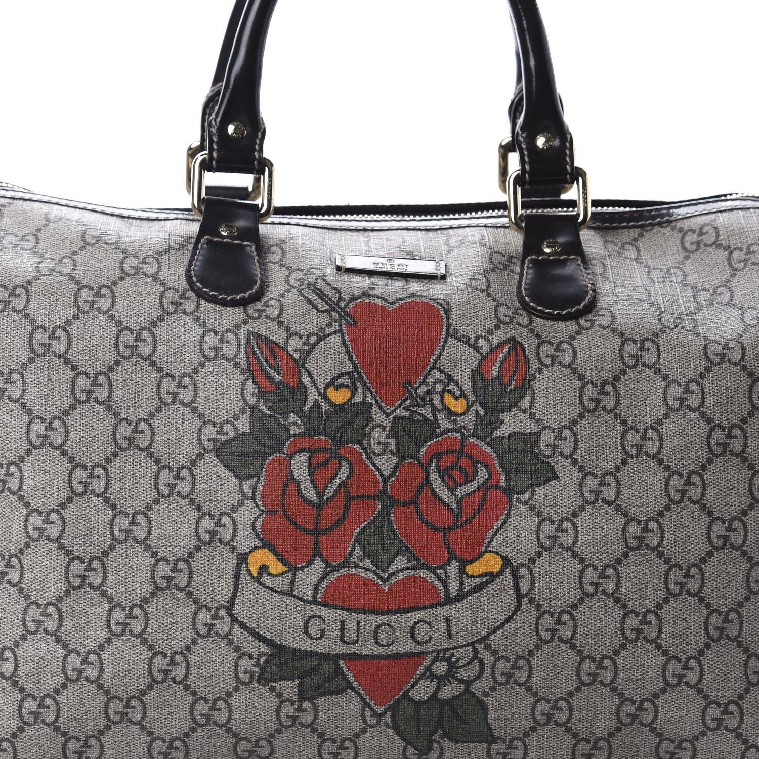 Gucci GG Plus Monogram Tattoo Heart Medium Joy Boston Dark Brown 12 of 12