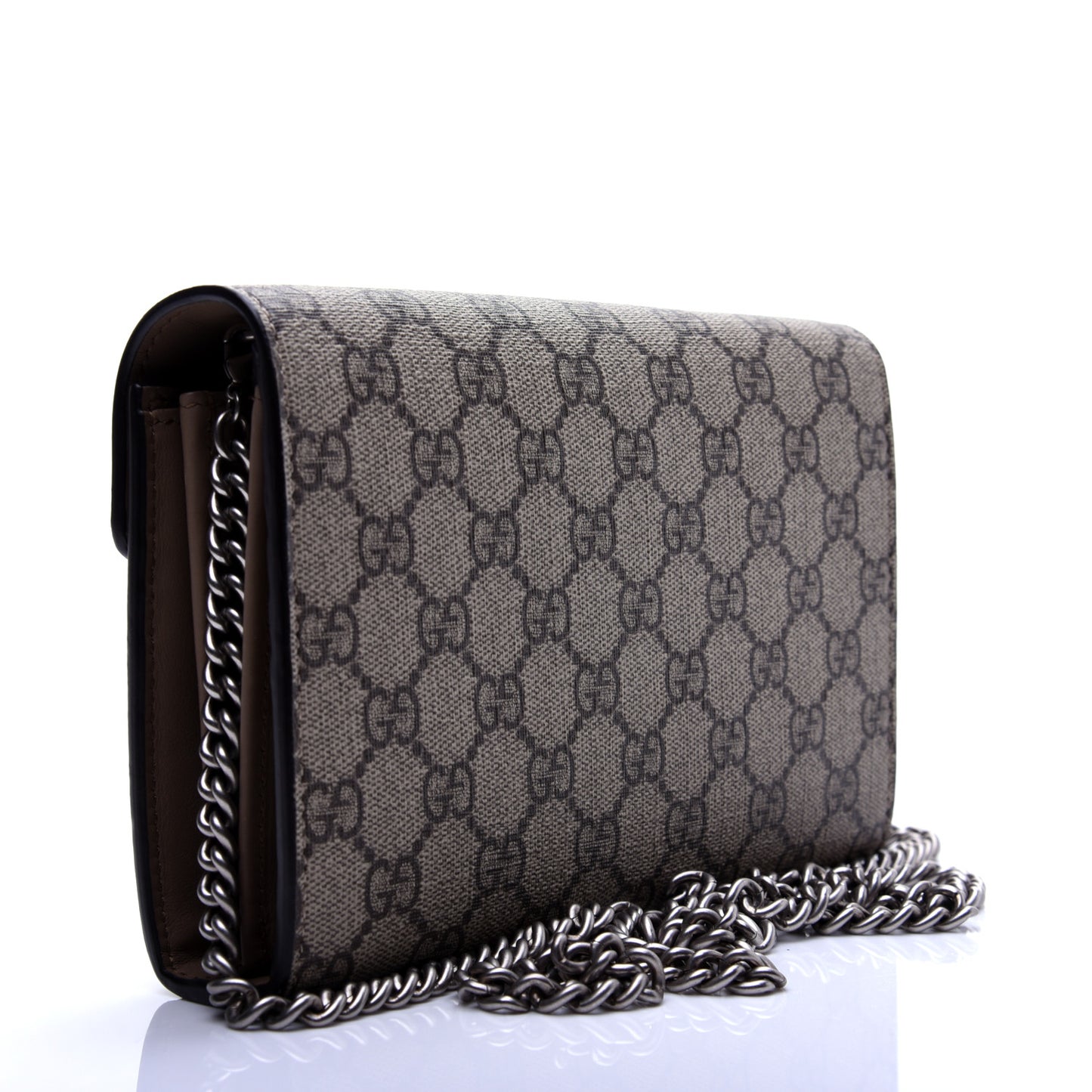 GG Supreme Monogram Mini Dionysus Chain Wallet Beige Taupe