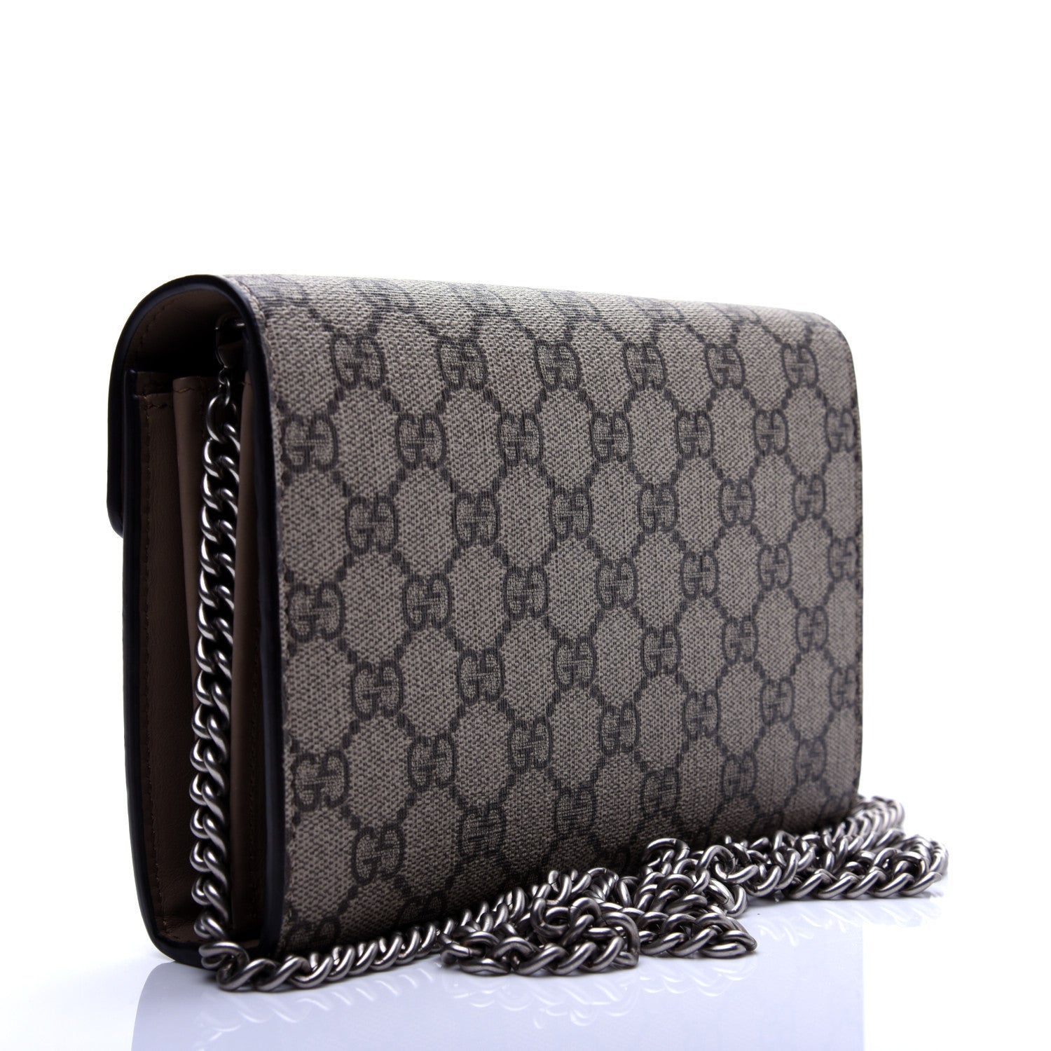 Gucci GG Supreme Monogram Mini Dionysus Chain Wallet Beige Taupe 2 of 9