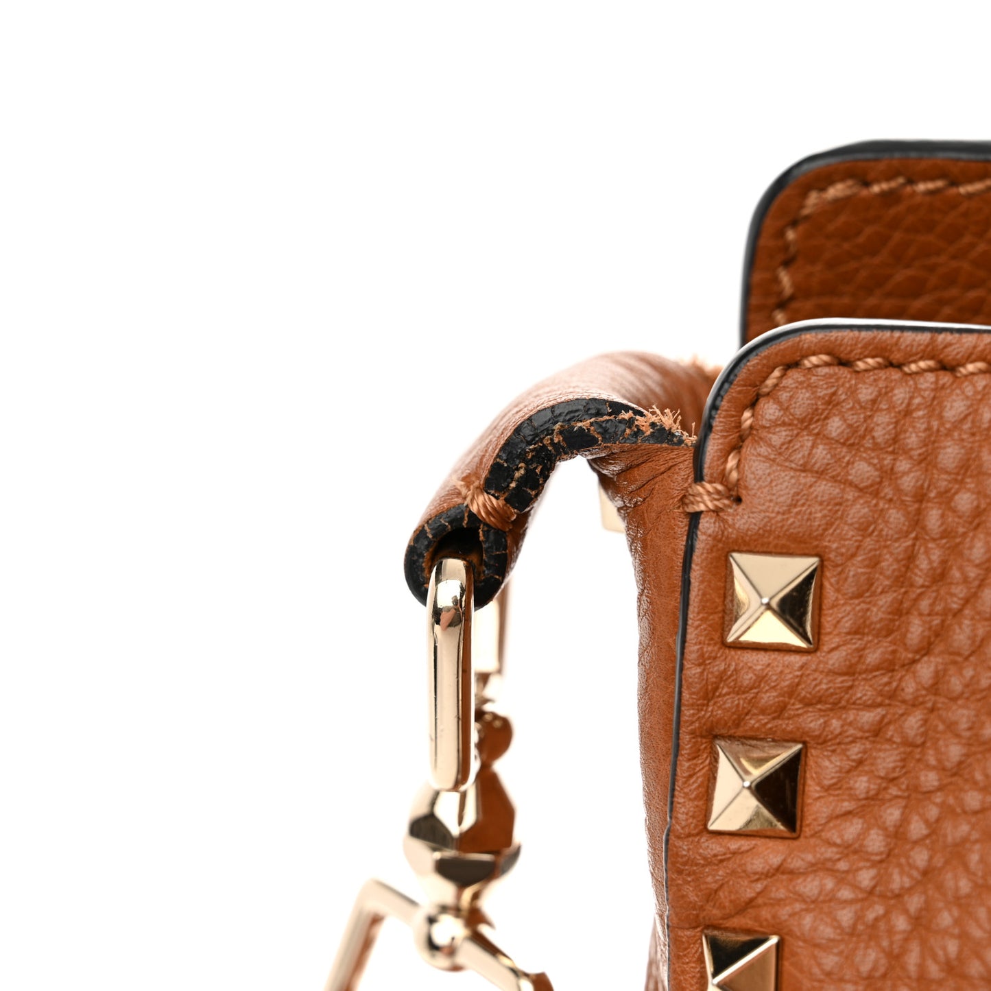 Pebbled Calfskin Large Rockstud Flip-Lock Messenger Bag Light Cuir