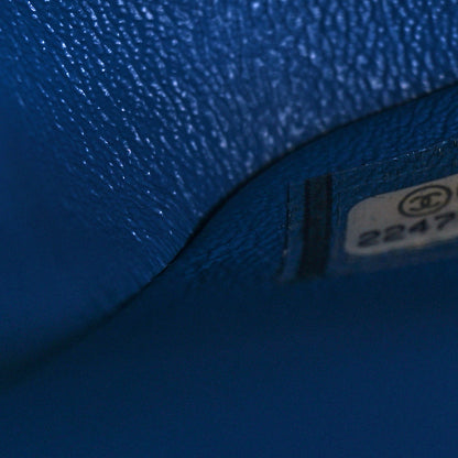 Chanel Caviar Chevron Quilted Jumbo Double Flap Blue 6 of 9