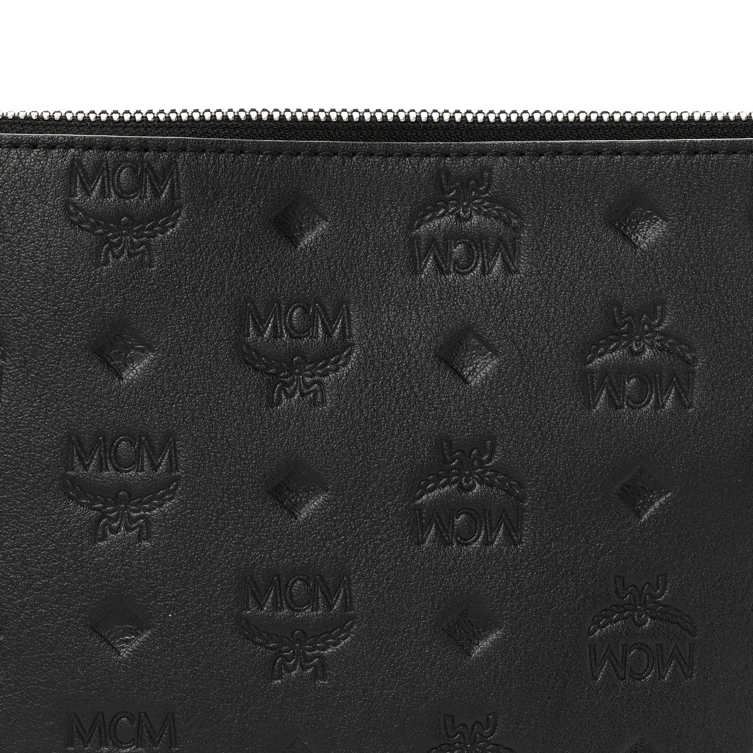 MCM Calfskin Ottomar Monogram Aren Crossbody Pouch Black 7 of 9