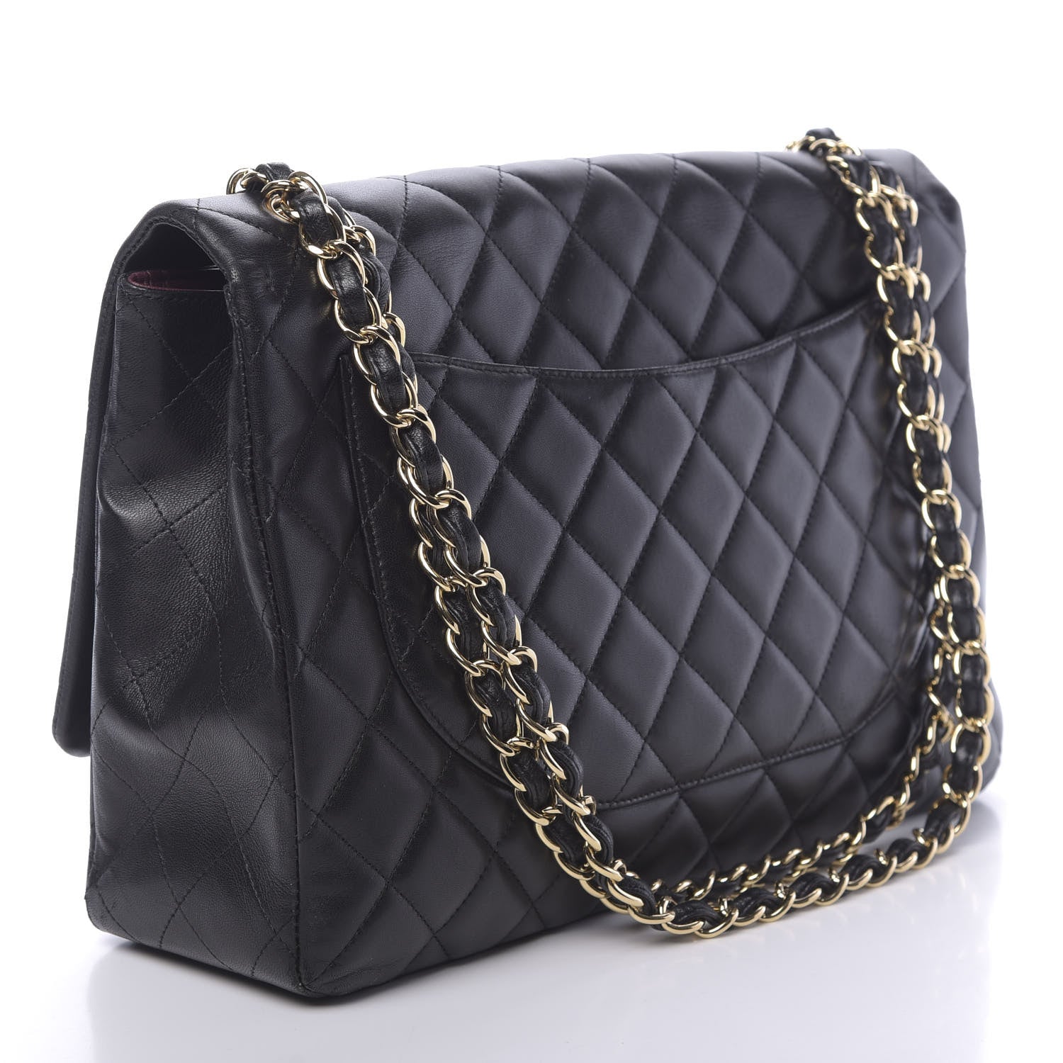 Chanel Lambskin Quilted Maxi Single Flap Black 3 of 10