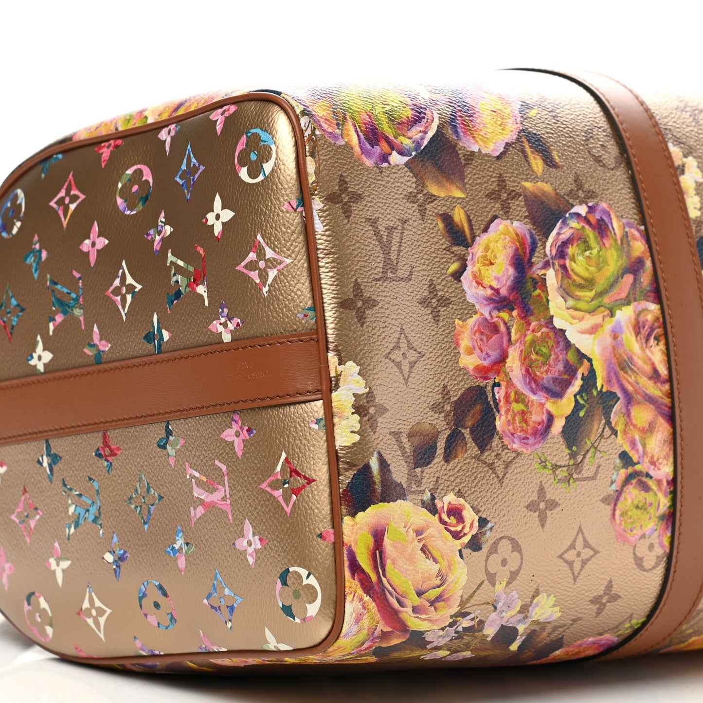 Metallic Monogram LV Garden Keepall Bandouliere 45 Gold