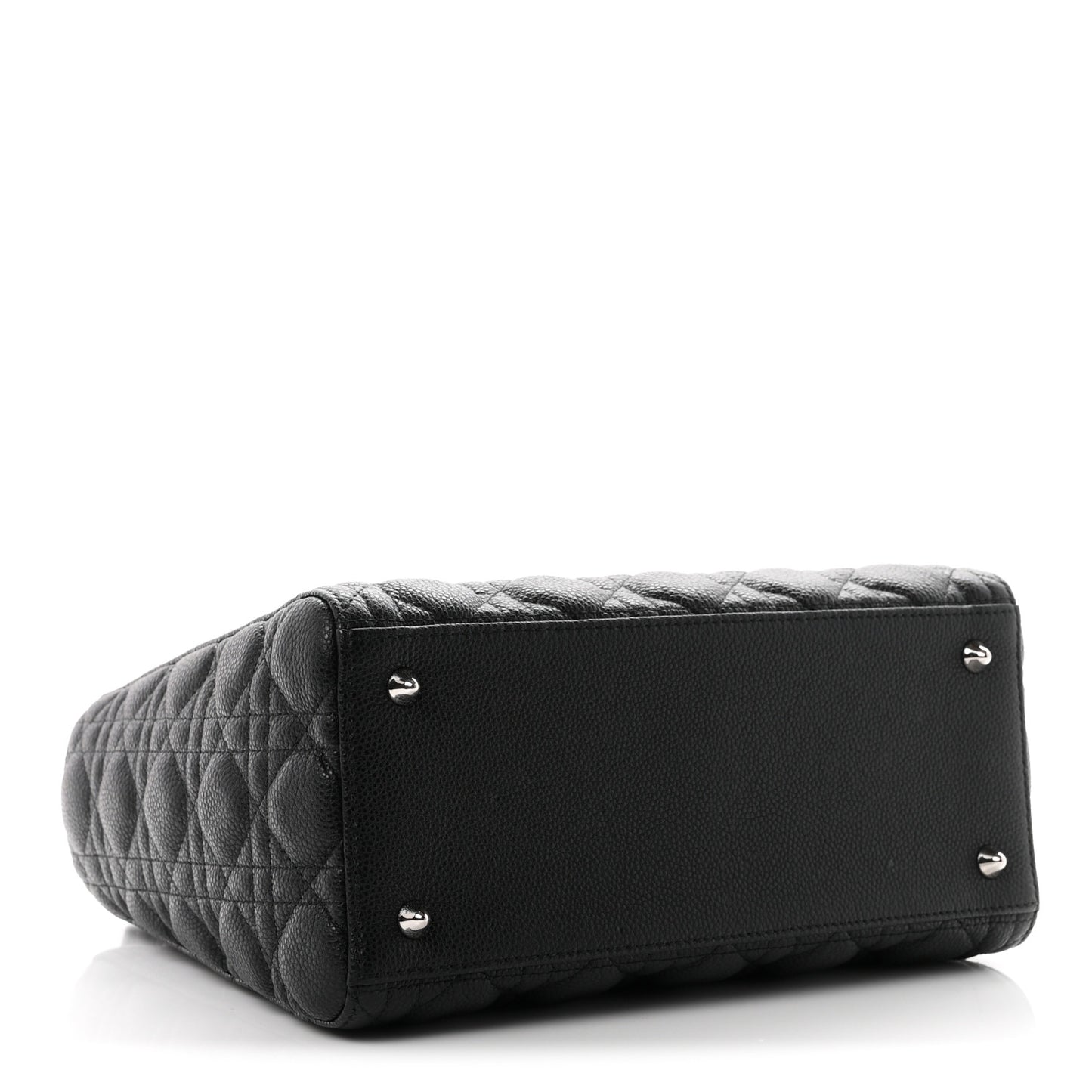 Grained Calfskin Cannage Medium Lady Dior Black
