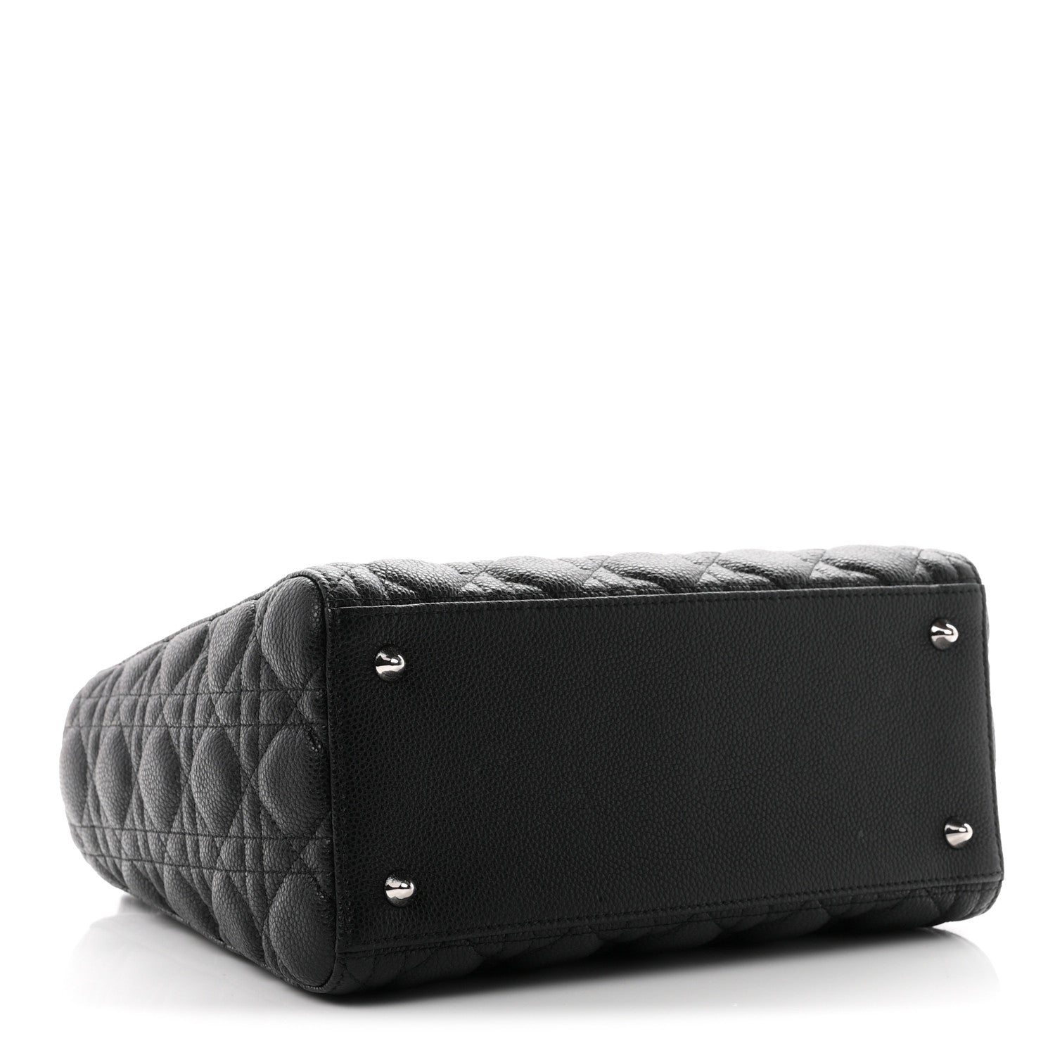 Christian Dior Grained Calfskin Cannage Medium Lady Dior Black 4 of 10