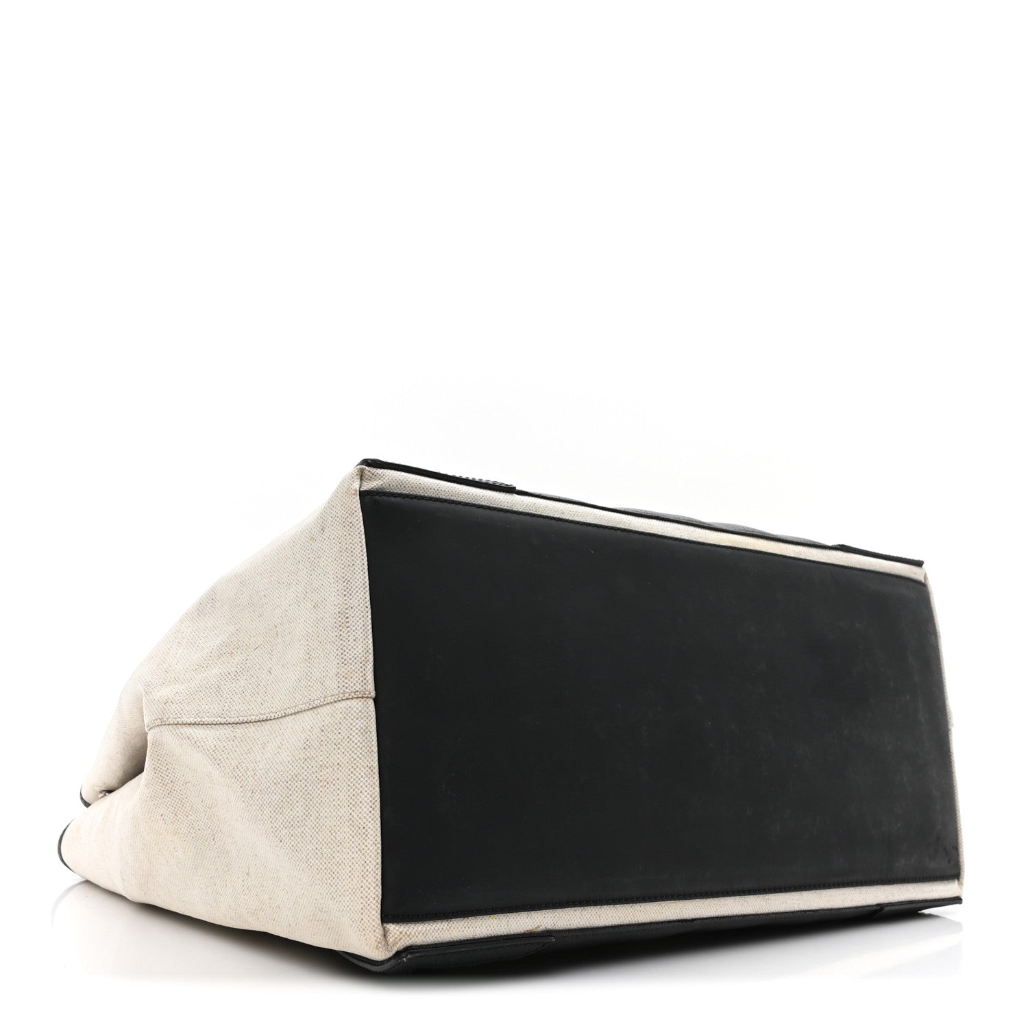Balenciaga Cotton Canvas Calfskin M Navy Cabas Natural Black 5 of 11
