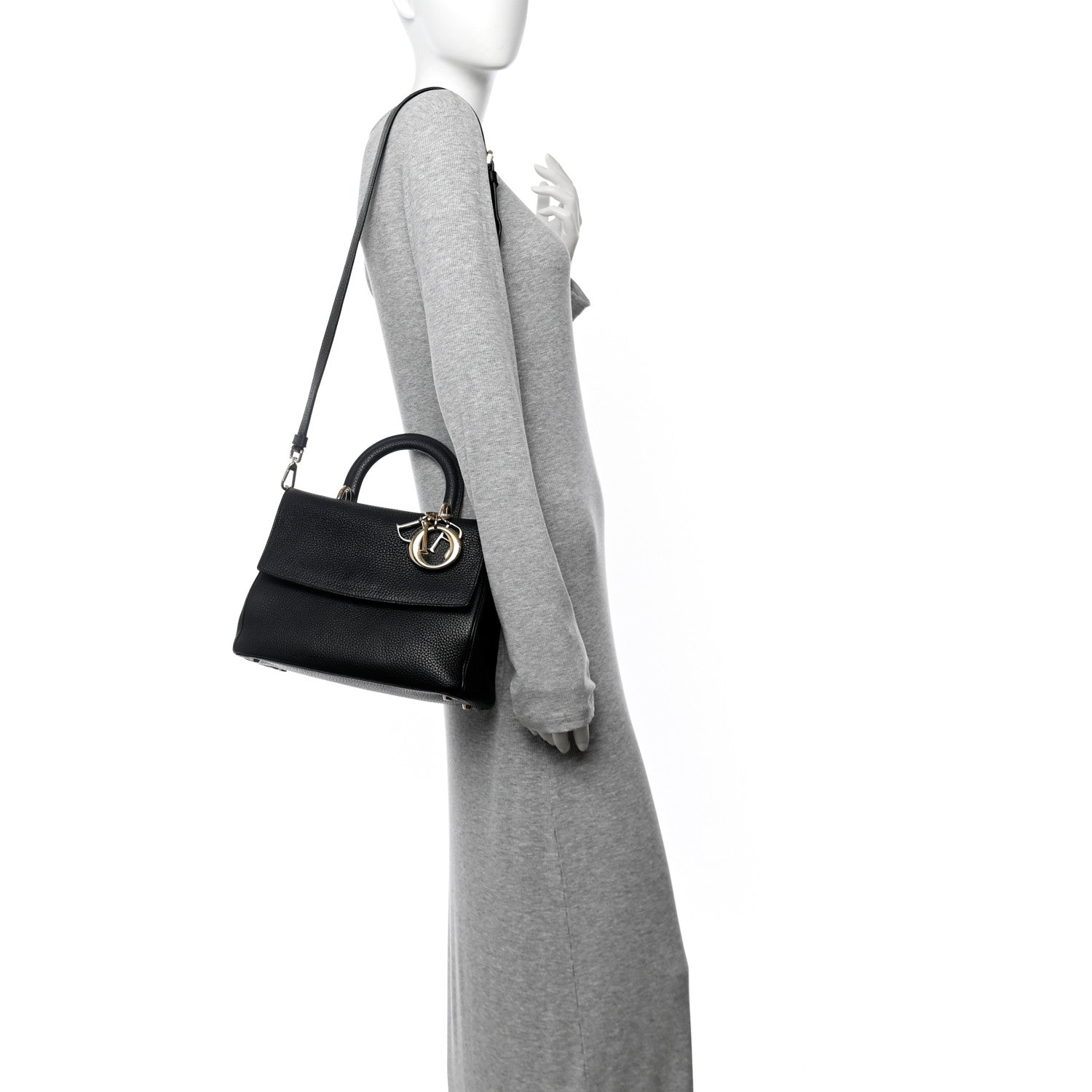 Christian Dior Bullcalf Small Be Dior Flap Black Fraise 2 of 12