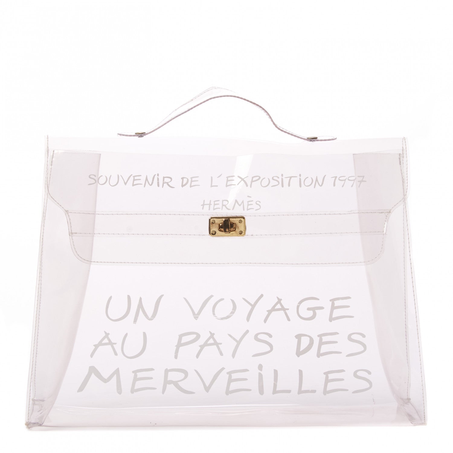 Hermes Vinyl Souvenir De L'Exposition Kelly Transparent 1 of 9