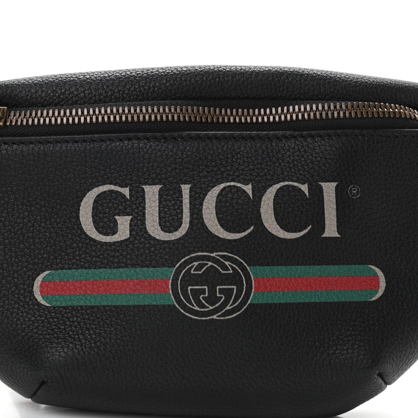 Grained Calfskin Small Logo Belt Bag Black