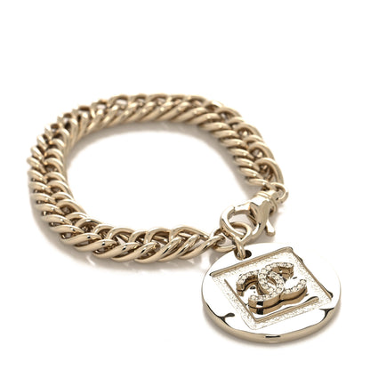 Chanel Crystal CC Chain Charm Bracelet Gold 1 of 5
