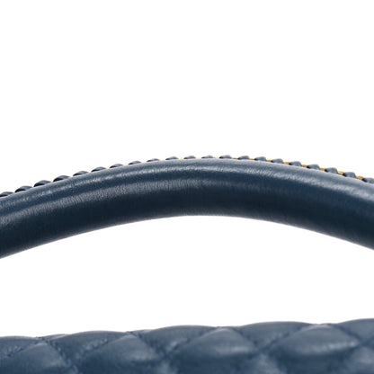 Chanel Calfskin Quilted Medium Top Handle Boy Flap Blue 12 of 13