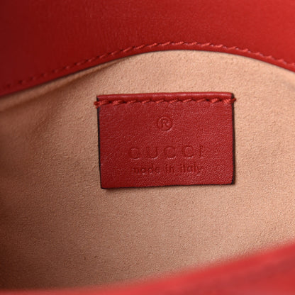 Gucci Calfskin Matelasse Super Mini GG Marmont Shoulder Bag Hibiscus Red 6 of 12