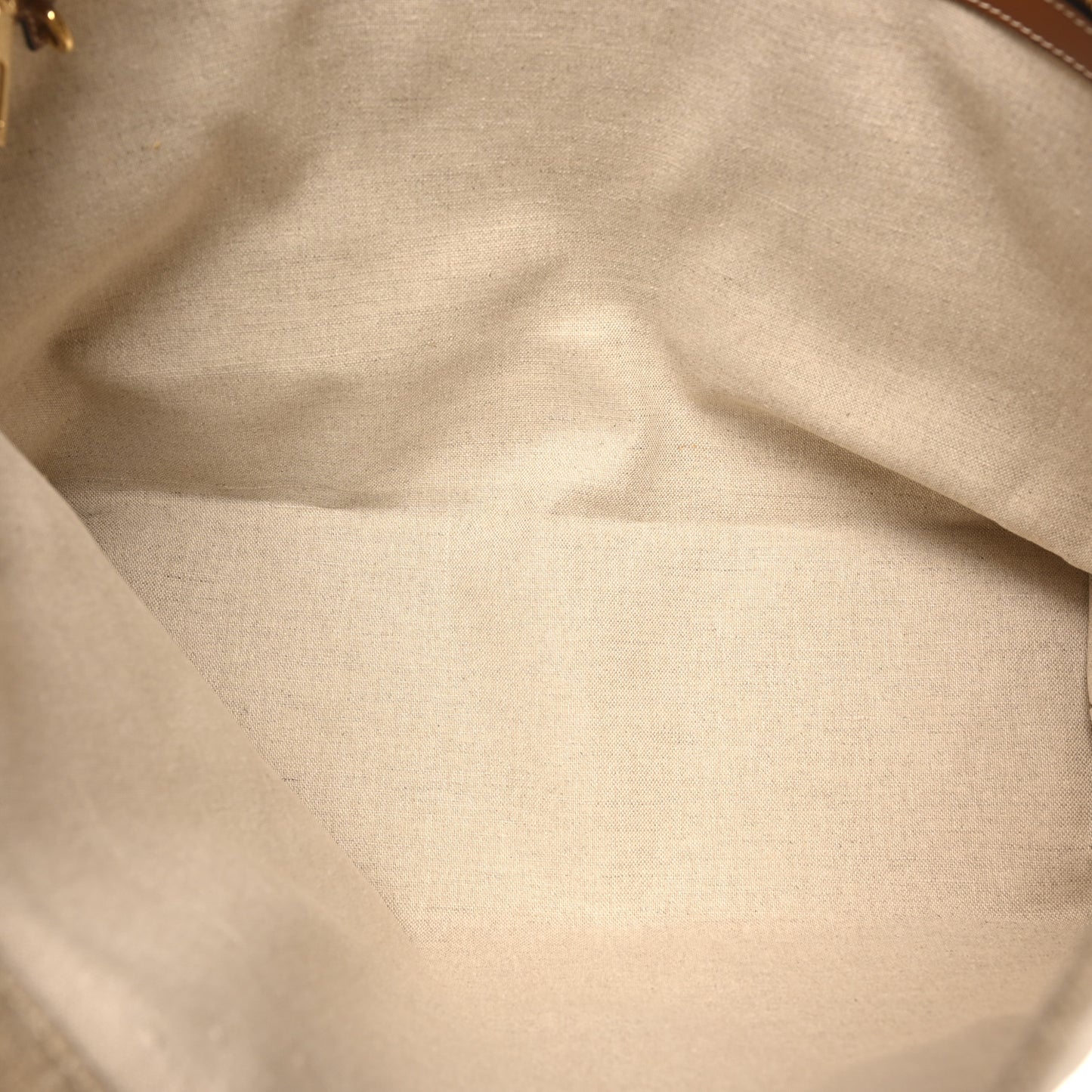 Canvas Calfskin Paris Horizontal Cabas Tan