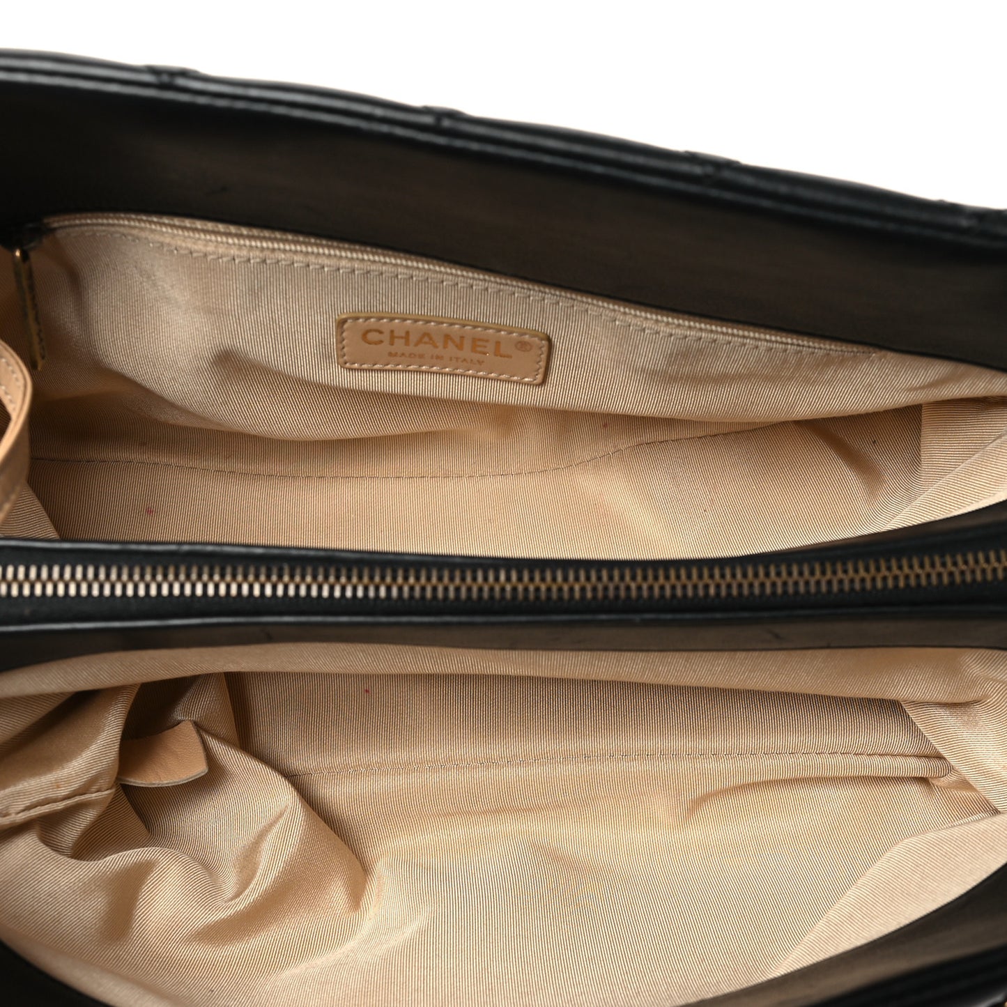 Calfskin Quilted Small CC Crown Tote Black