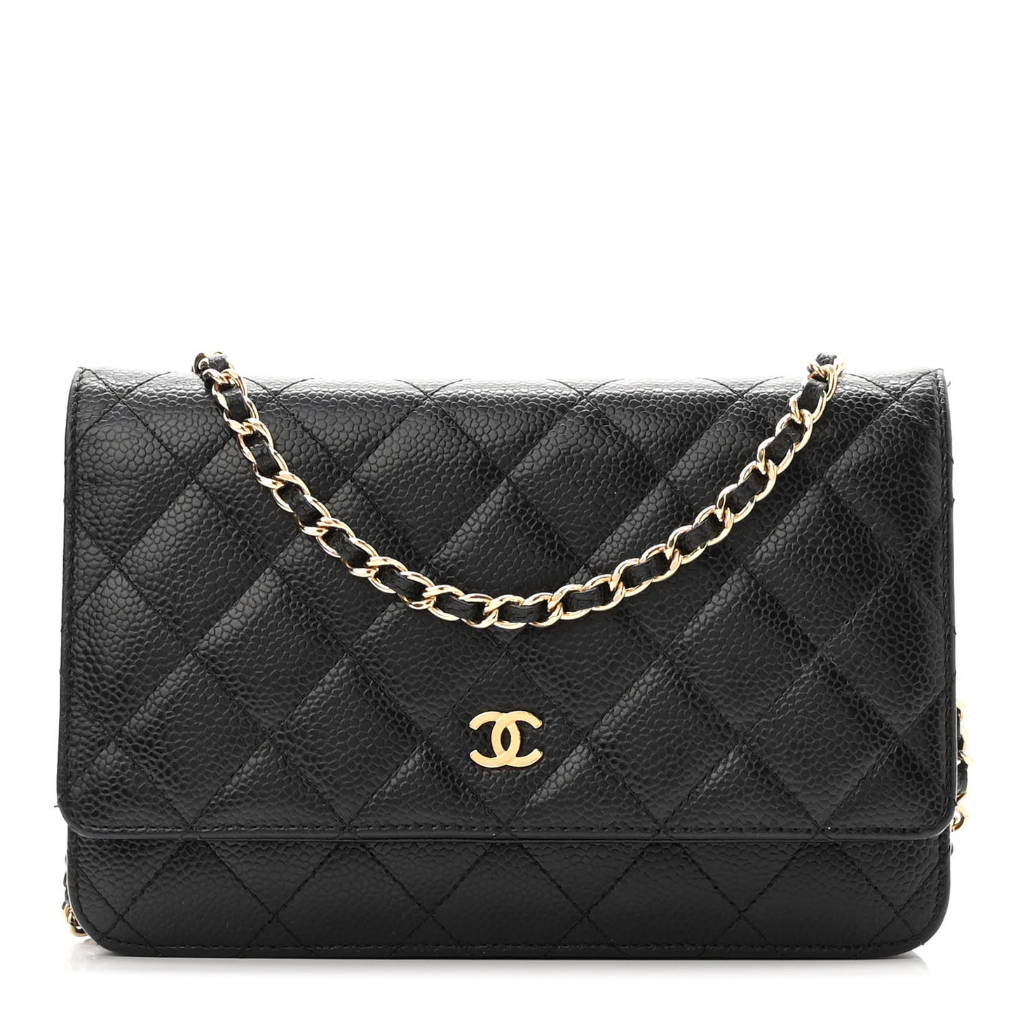 Caviar Quilted Wallet On Chain WOC Black