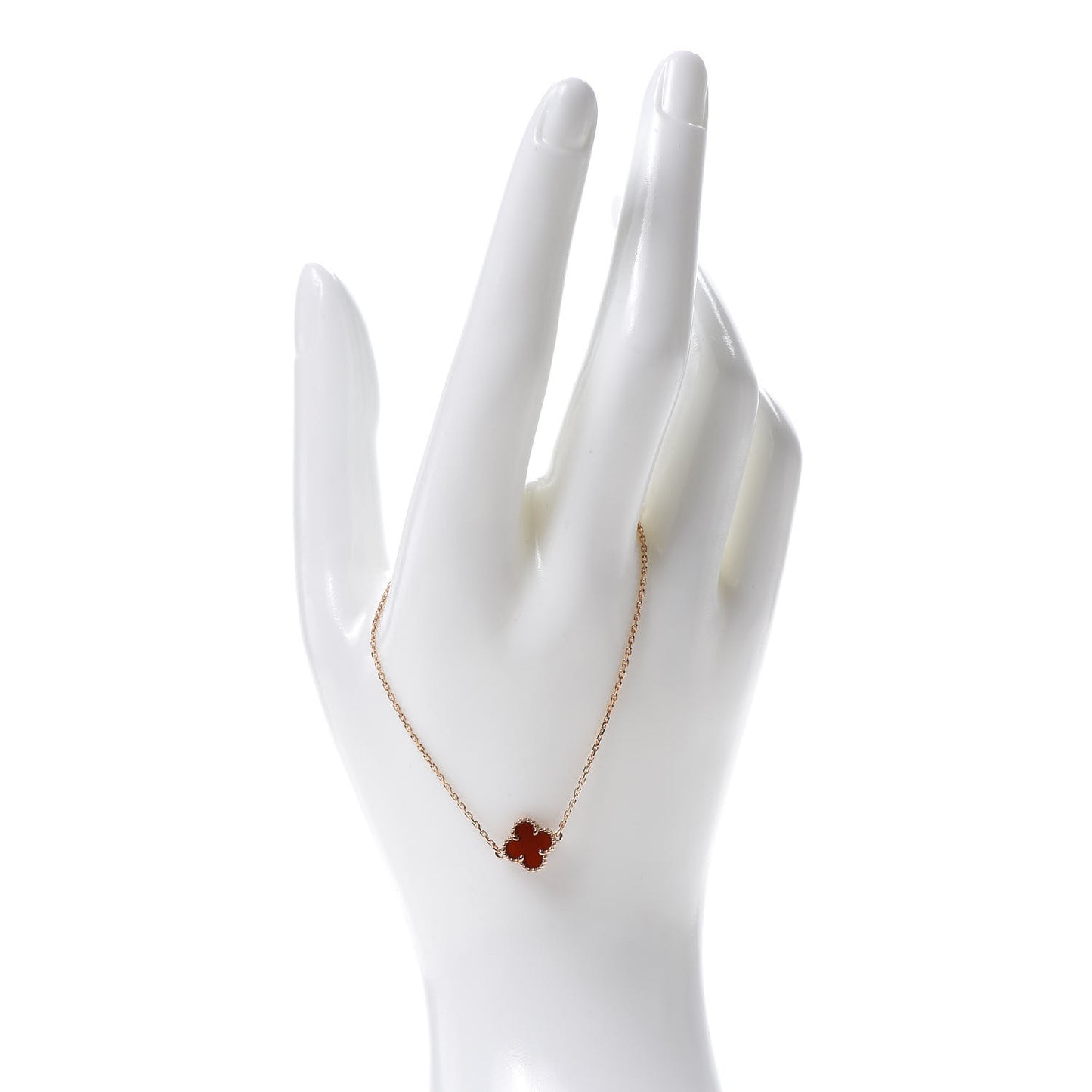 18K Rose Gold Carnelian Sweet Alhambra Bracelet