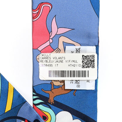 Hermes Silk Carres Volants Twilly Bleu Jaune Vif Multicolor 4 of 4