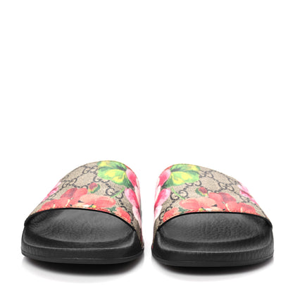 Gucci GG Supreme Monogram Blooms Slide Sandals 36 Beige Multicolor 2 of 6