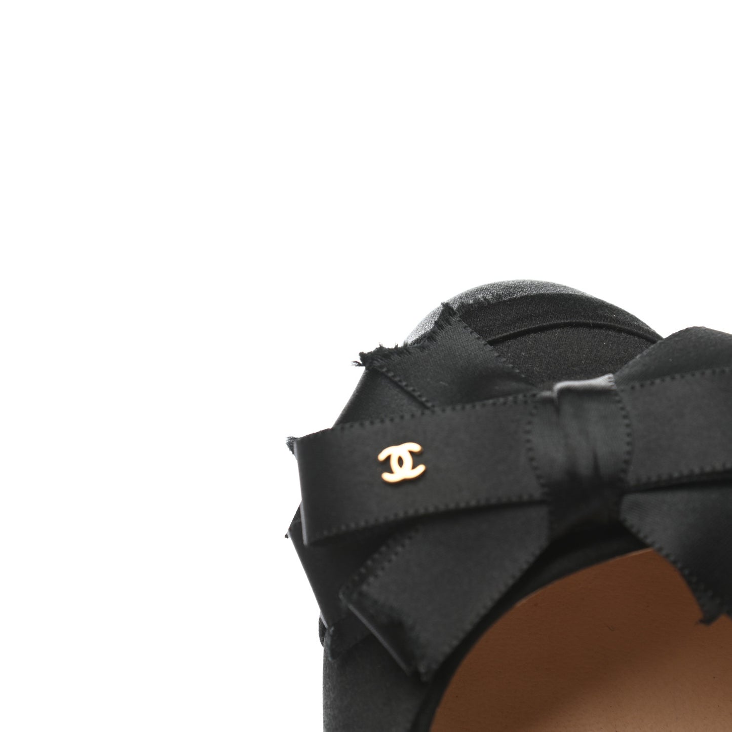 Satin CC Bow Flats 37 Black
