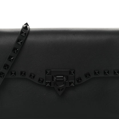 Valentino Garavani Vitello Monochrome Medium Rockstud Flip Lock Crossbody Bag Black 7 of 14