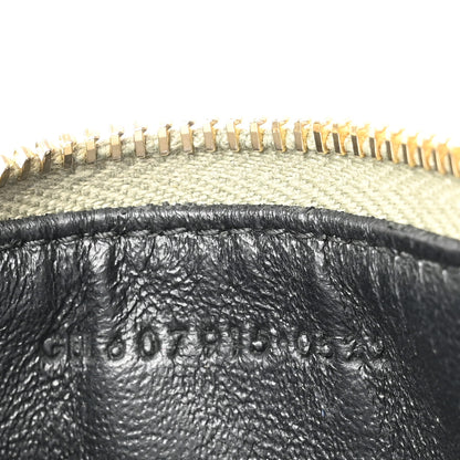 Saint Laurent Grain De Poudre Matelasse Chevron Monogram Fragments Zippered Card Case Light Sage 7 of 7