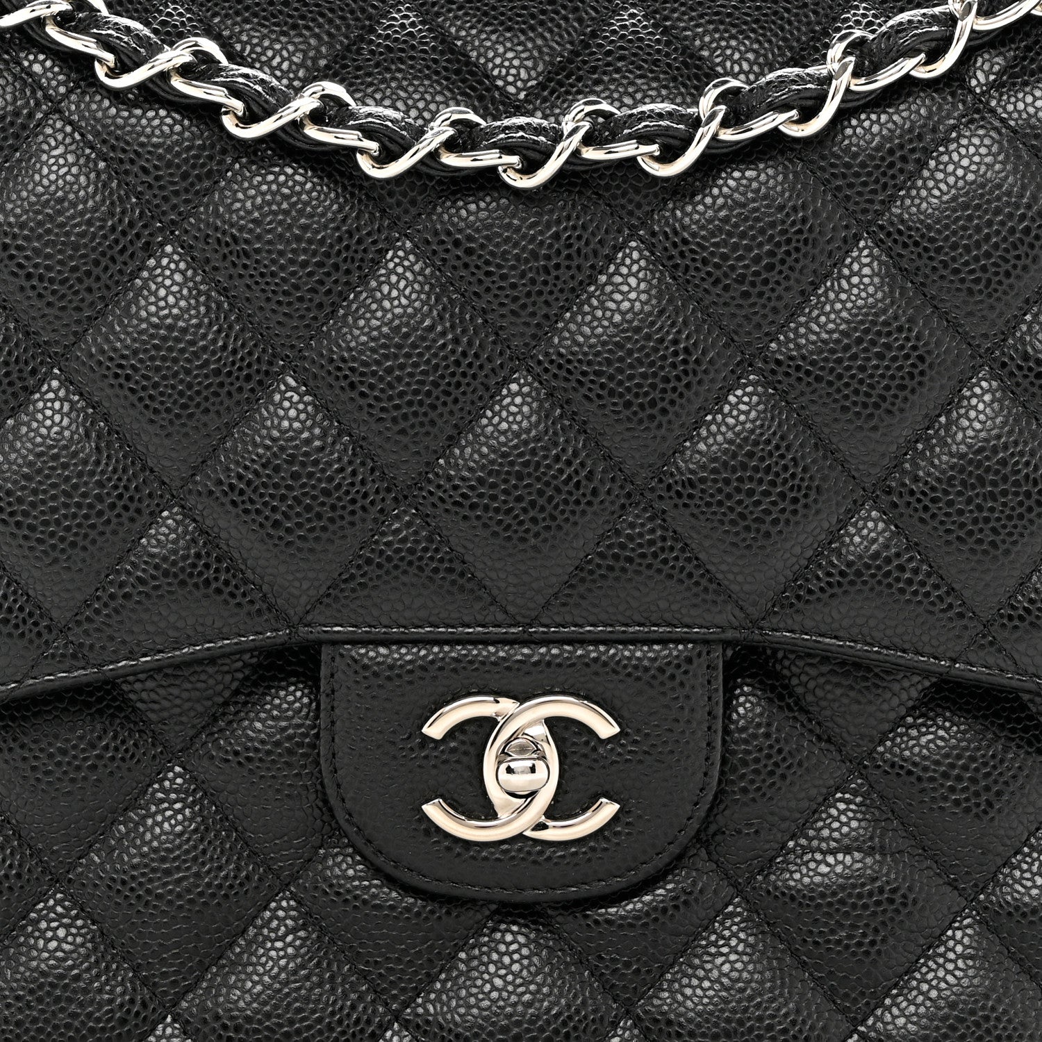 Chanel Caviar Quilted Jumbo Double Flap Black 7 of 9