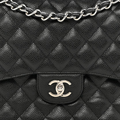 Chanel Caviar Quilted Jumbo Double Flap Black 7 of 9