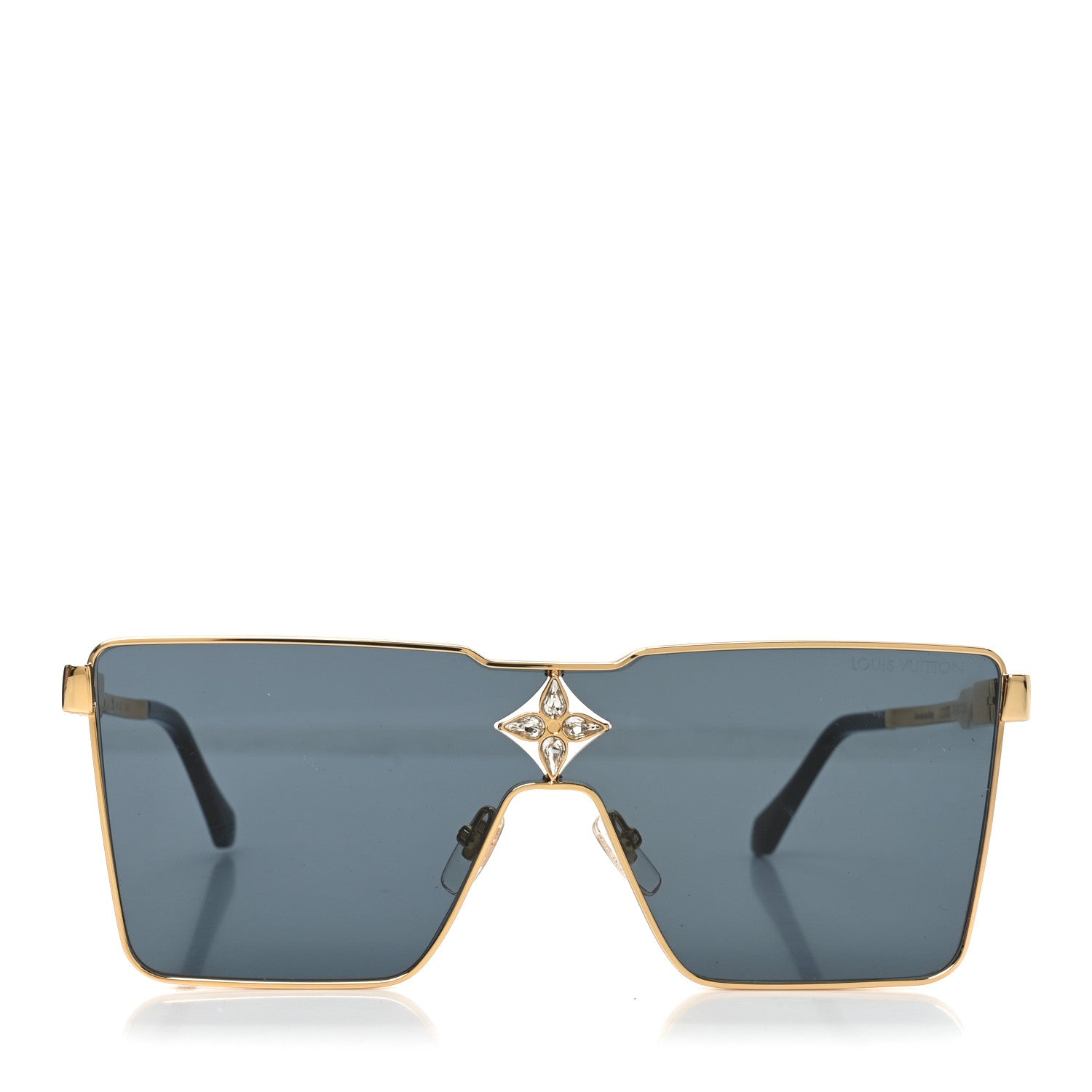 Louis Vuitton Acetate Swarovski Crystal Cyclone Sunglasses Z1700U Gold 2 of 7
