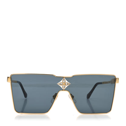 Louis Vuitton Acetate Swarovski Crystal Cyclone Sunglasses Z1700U Gold 2 of 7