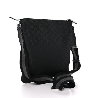 Gucci Nylon Monogram Small Flat Messenger Bag Black 3 of 10