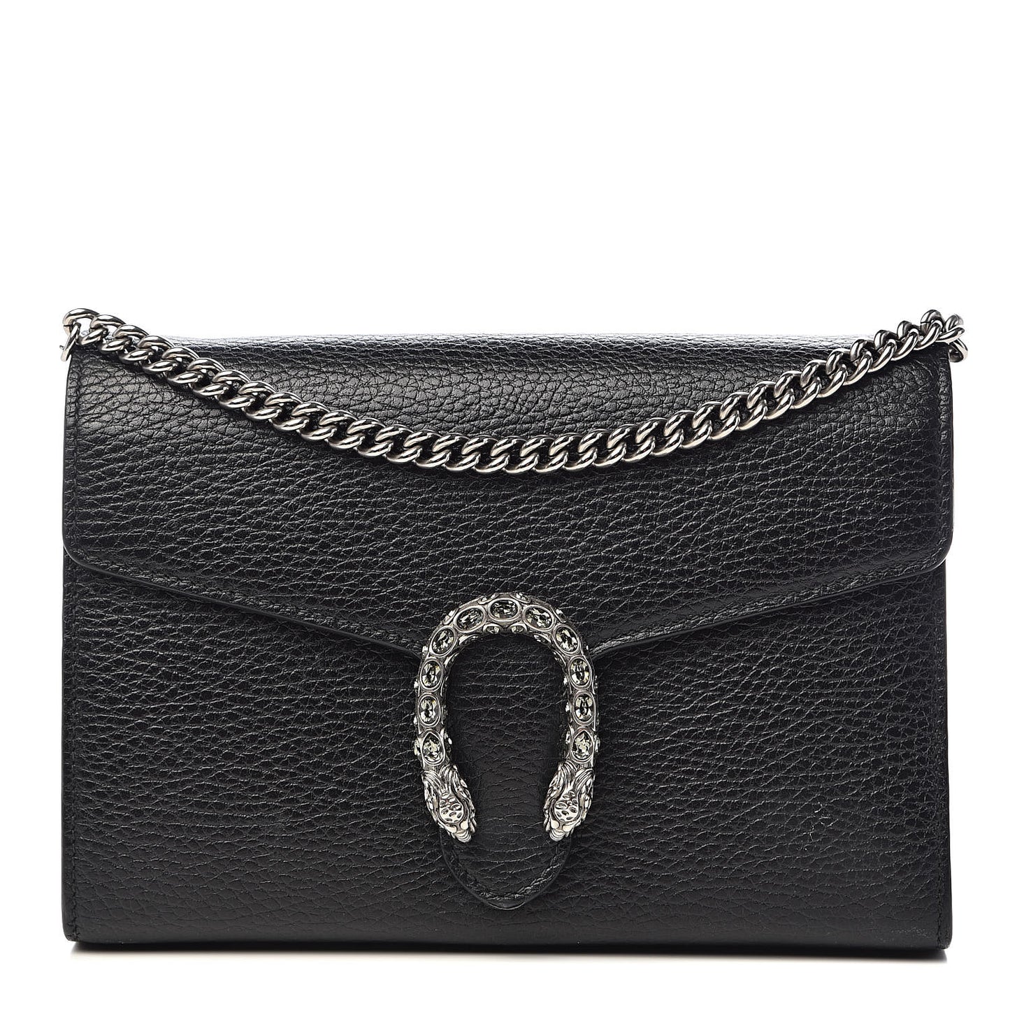 Calfskin Mini Dionysus Chain Wallet Black