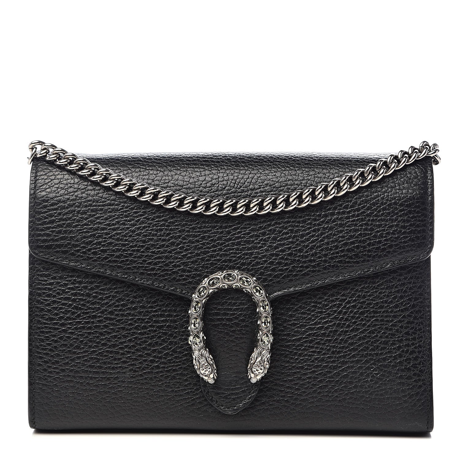 Gucci Calfskin Mini Dionysus Chain Wallet Black 1 of 11