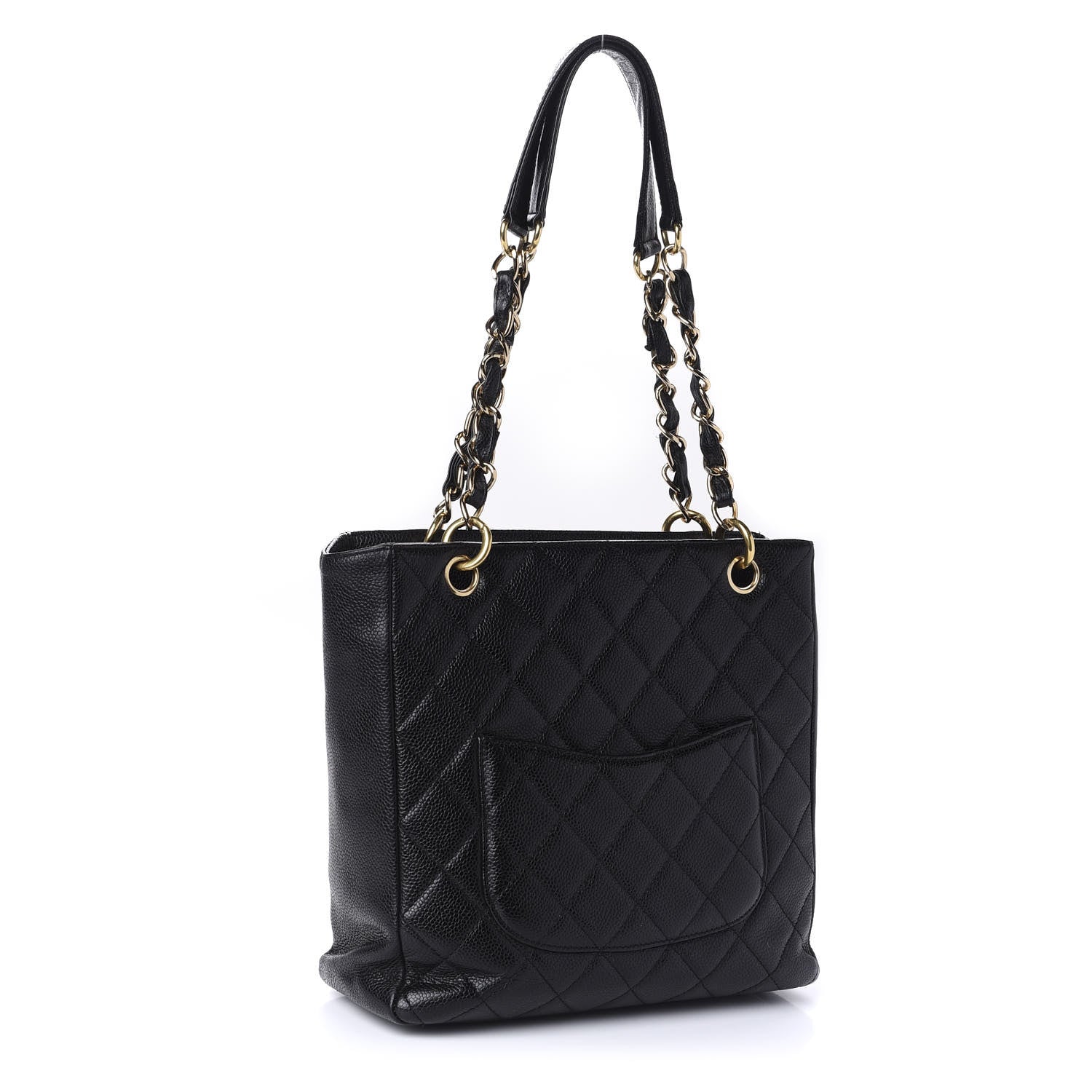 Chanel Caviar Quilted Petit Shopping Tote PST Black 3 of 10